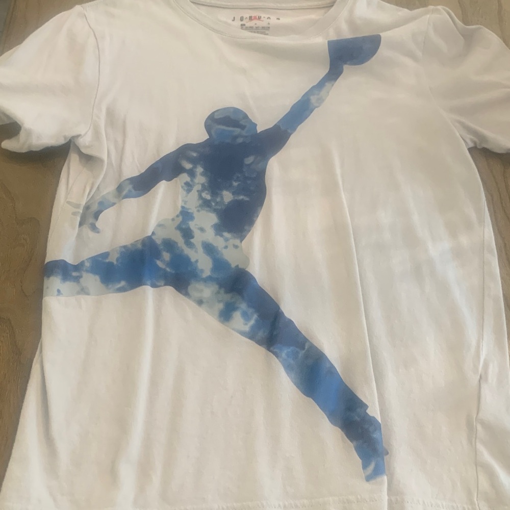 Jordan Gray T-Shirt with Blue Logo